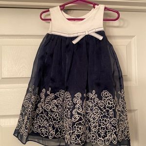 Girls navy and white dress